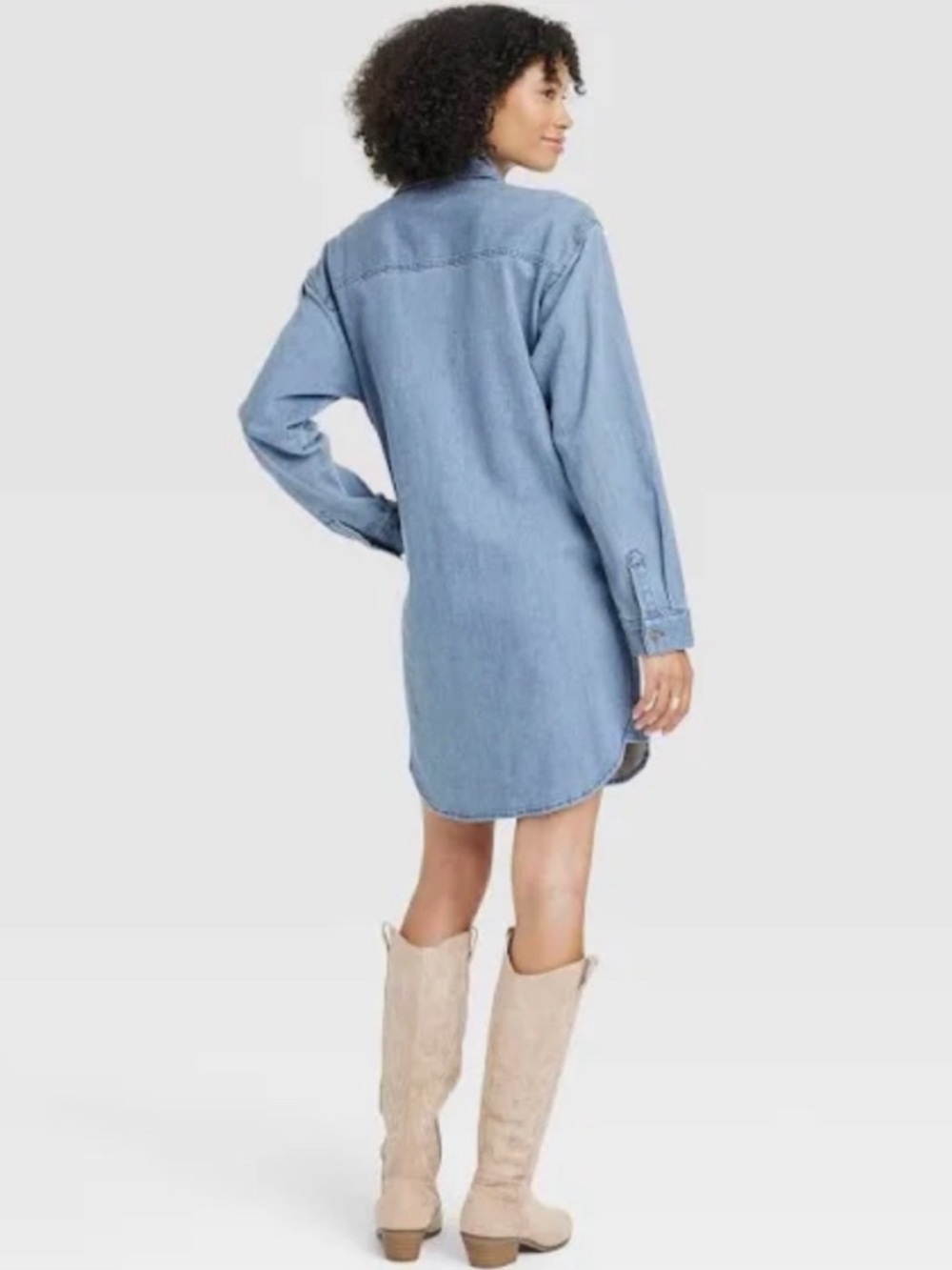 Universal Thread Light Denim Button Front Dress with Pockets Size Small - Picture 2 of 8
